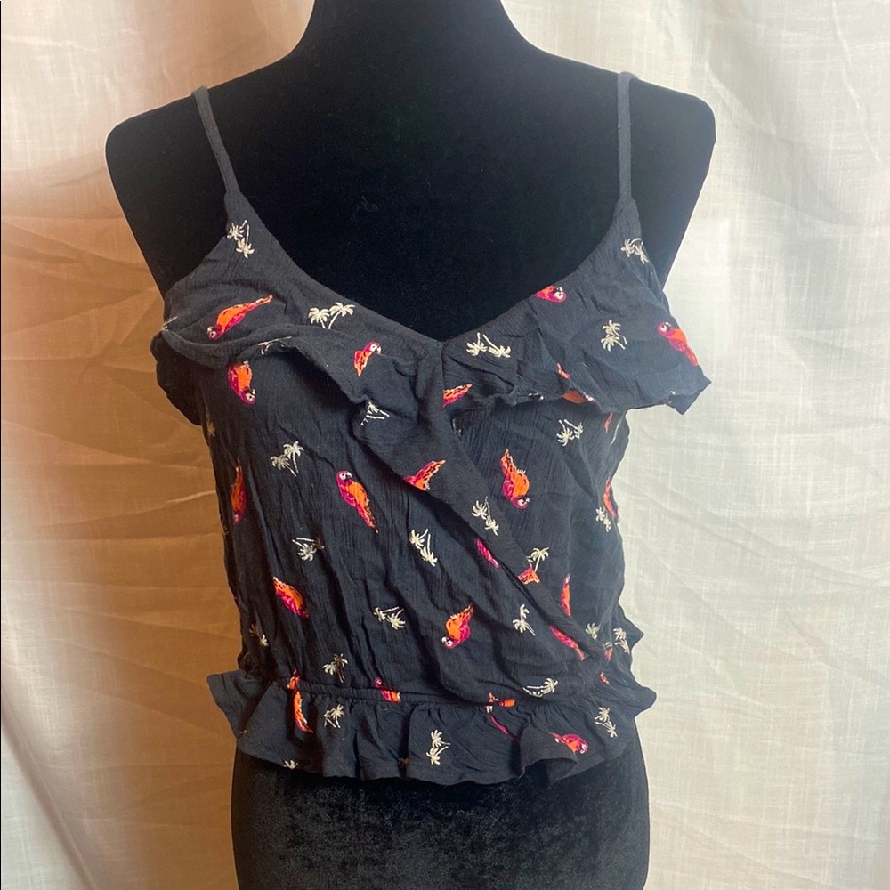 Hollister Black Ruffled Camisole